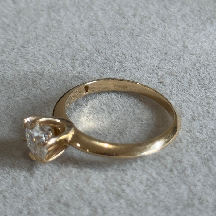 (PREORDER) 14K Yellow Gold Moissanite Diamond 1.3ct Engagement Wedding Ring