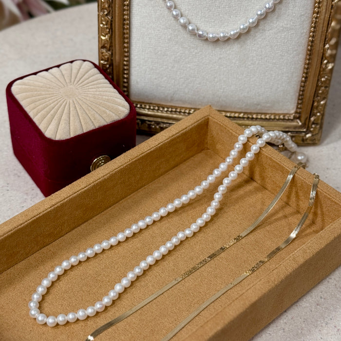 14K Solid Yellow Gold Flat Necklace Unisex