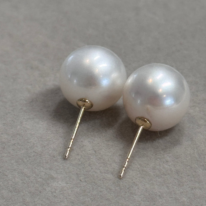 10K Yellow Gold Freshwater Cultured Pearl Earring with GRC Certificate
