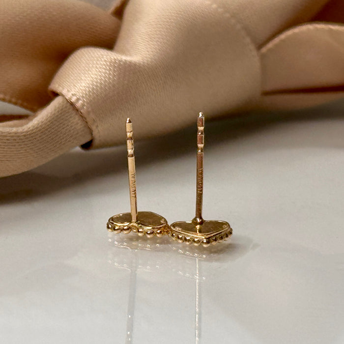 10K Yellow Gold Mini Love Heart Stud Earring