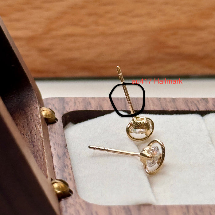 10K Yellow Gold Mini Saturn Stud Earring