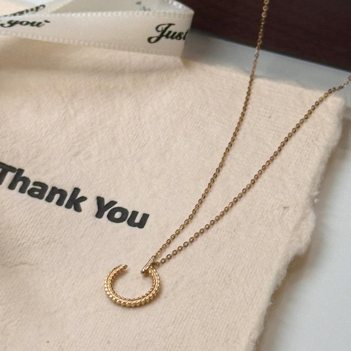 14K Yellow Gold Fashion Design C Women Necklace