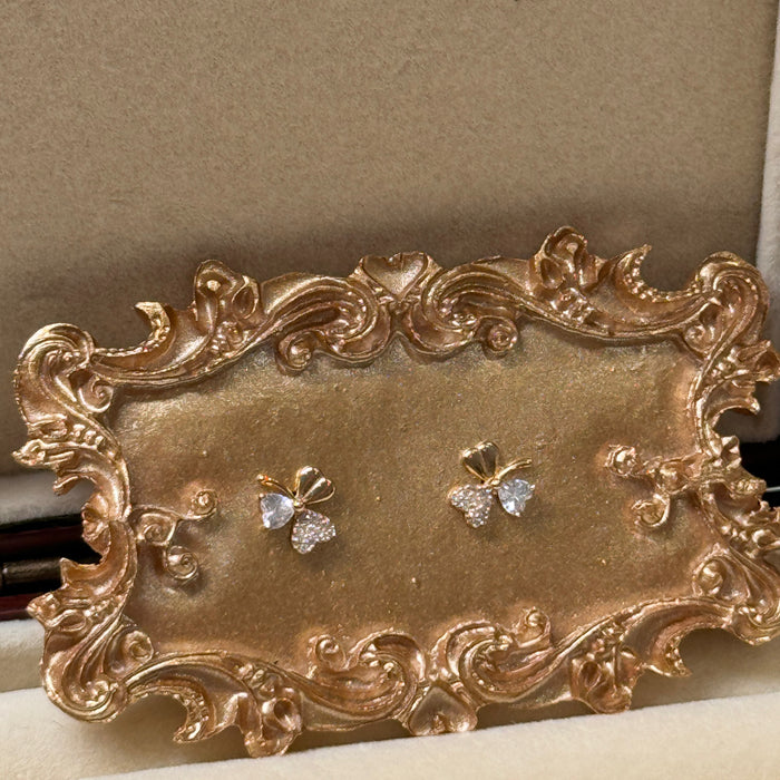 10K Yellow Gold Flower Clover Leaf Earring