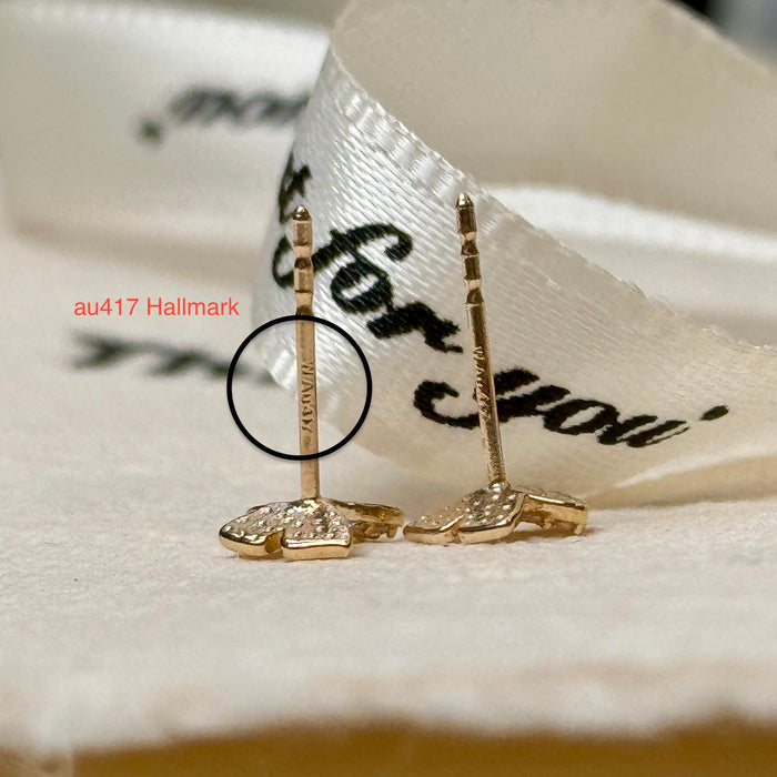 10K Yellow Gold Butterfly Stud Earring