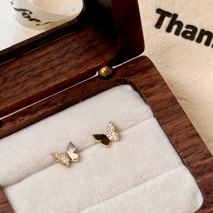 10K Yellow Gold Butterfly Stud Earring