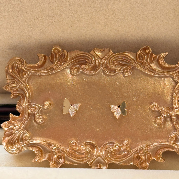 10K Yellow Gold Butterfly Stud Earring