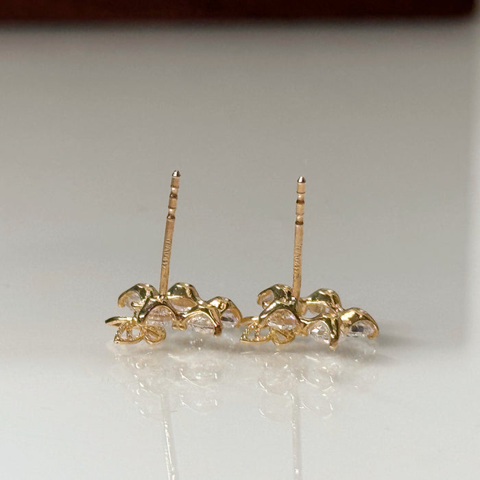 10K Yellow Gold Butterfly Flower Hoop Earring