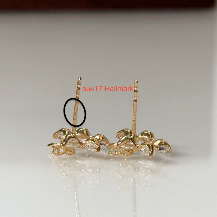 10K Yellow Gold Butterfly Flower Hoop Earring