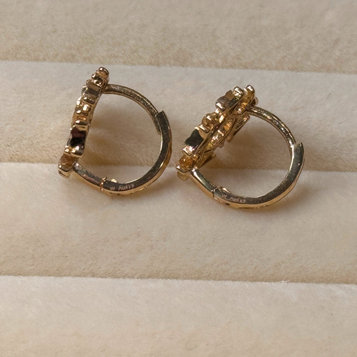 10K Yellow Gold Snowflake Earclip Earring