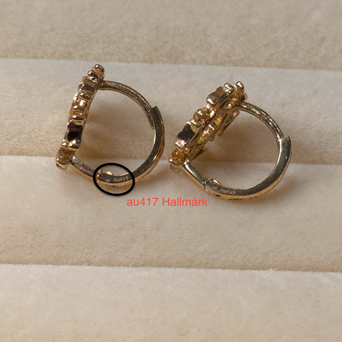 10K Yellow Gold Snowflake Earclip Earring