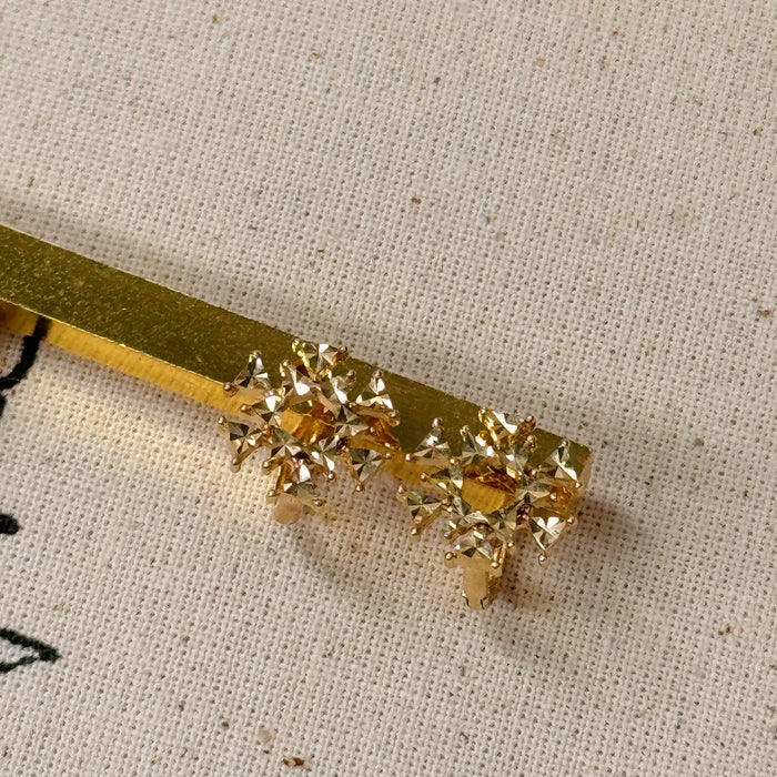 10K Yellow Gold Snowflake Earclip Earring
