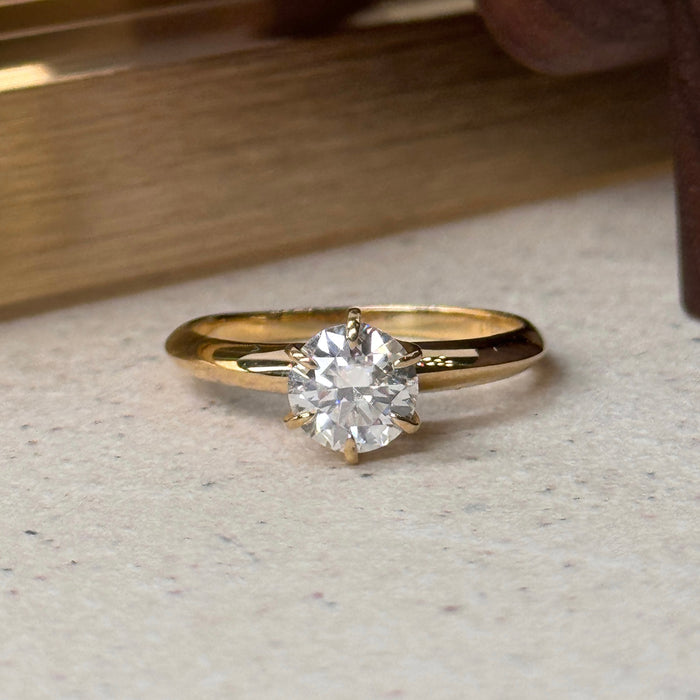 (PREORDER) 14K Yellow Gold 1.27ct Moissanite Wedding Solitaire Engagament Ring