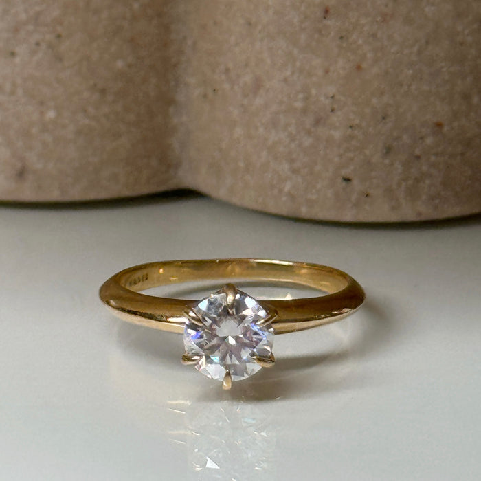 (PREORDER) 14K Yellow Gold 1.27ct Moissanite Wedding Solitaire Engagament Ring