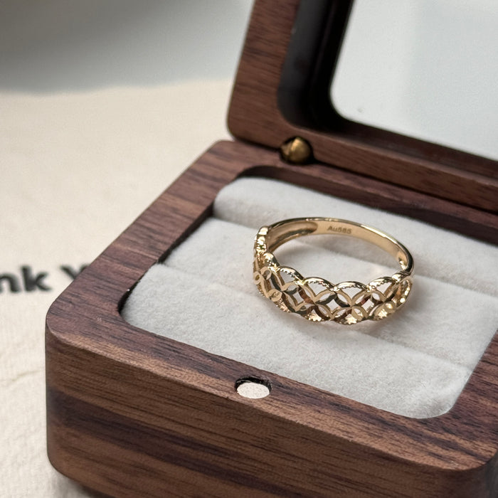 14K Yellow Gold Woven Patterned Ring