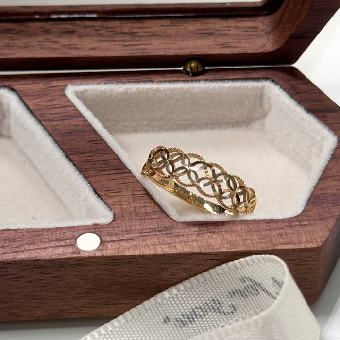 14K Yellow Gold Woven Patterned Ring