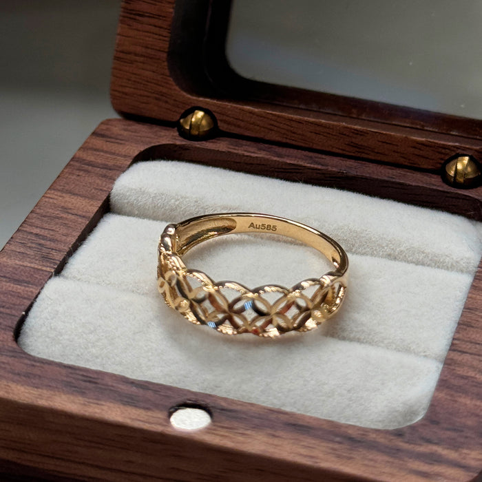 14K Yellow Gold Woven Patterned Ring