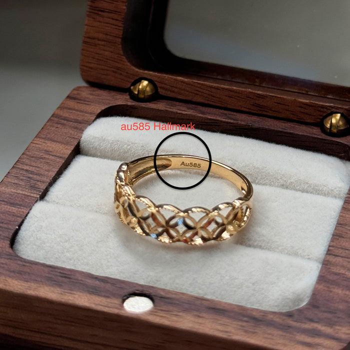 14K Yellow Gold Woven Patterned Ring