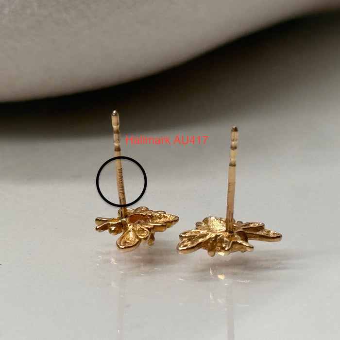 10K Yellow Gold Lovely Bee Earring