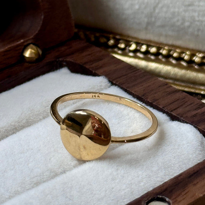 (PREORDER) 14K Yellow Gold Solid Disc Band Ring