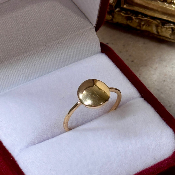 (PREORDER) 14K Yellow Gold Solid Disc Band Ring