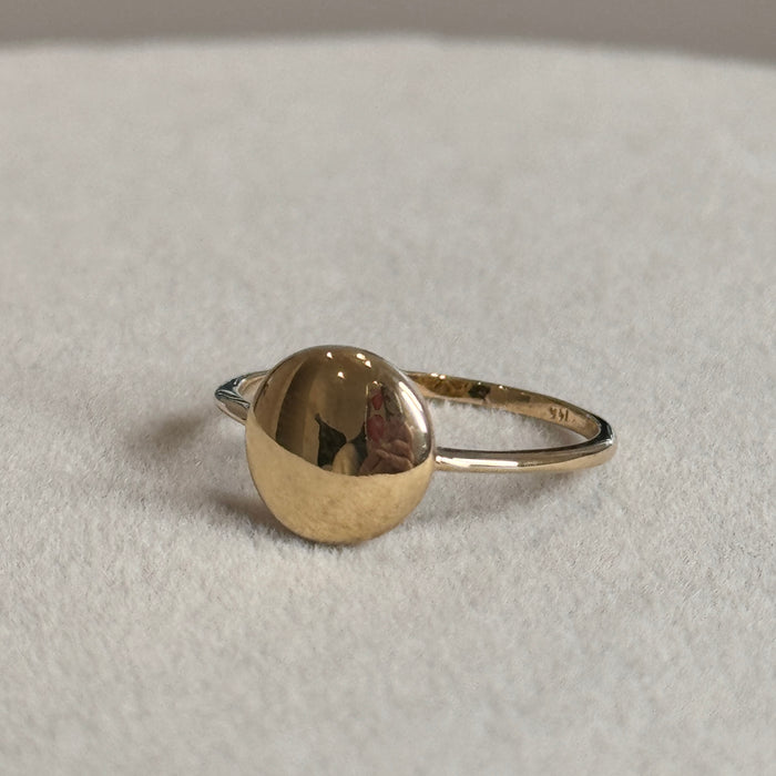 (PREORDER) 14K Yellow Gold Solid Disc Band Ring