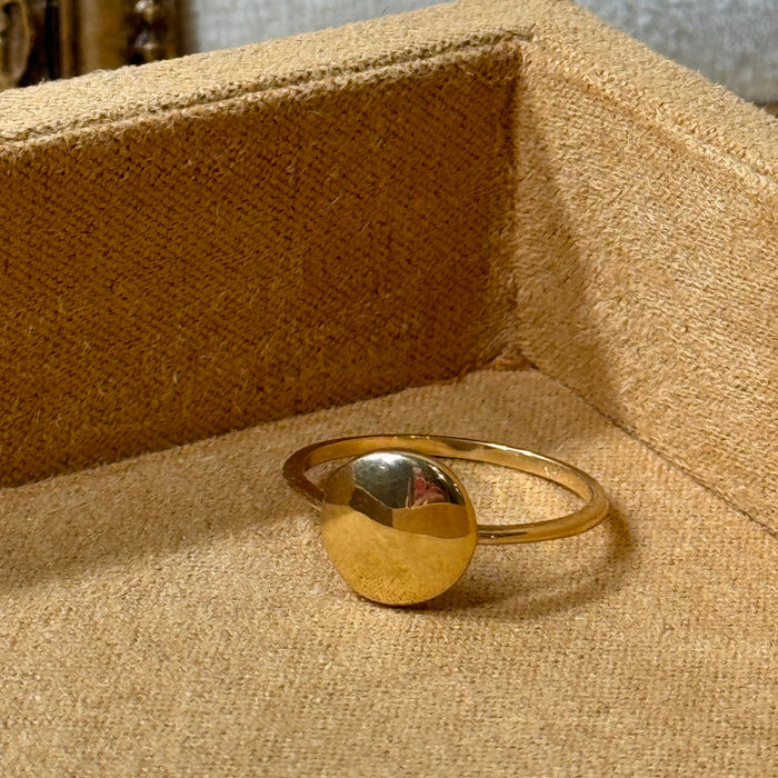 (PREORDER) 14K Yellow Gold Solid Disc Band Ring