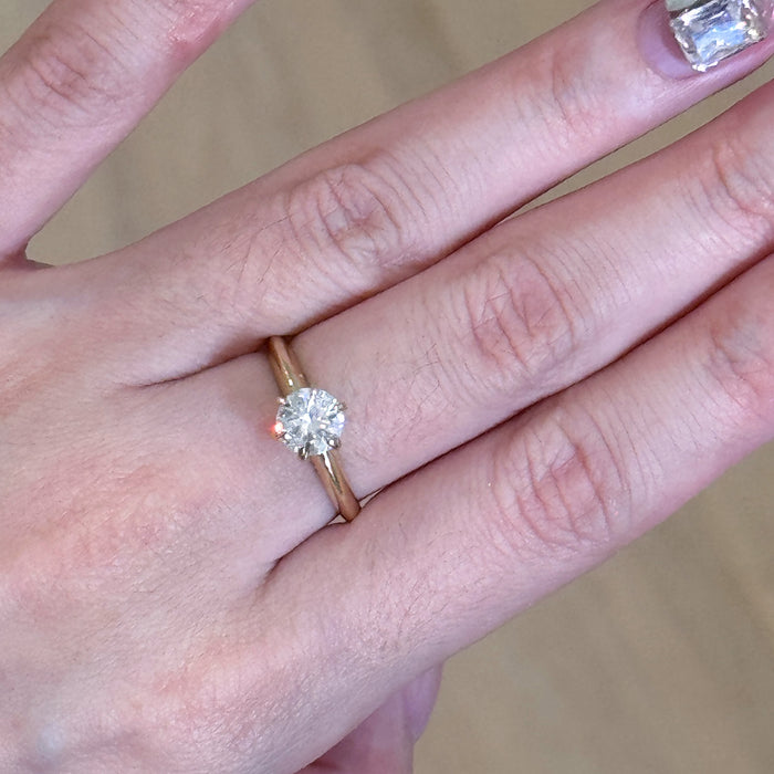 (PREORDER) 14K Yellow Gold Moissanite Diamond 1.3ct Engagement Wedding Ring