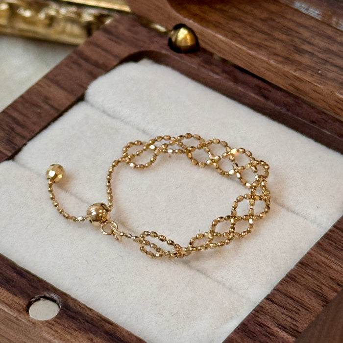 (PREORDER) 14K Yellow Gold Adjustable Chain Ring