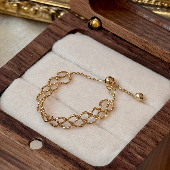 (PREORDER) 14K Yellow Gold Adjustable Chain Ring