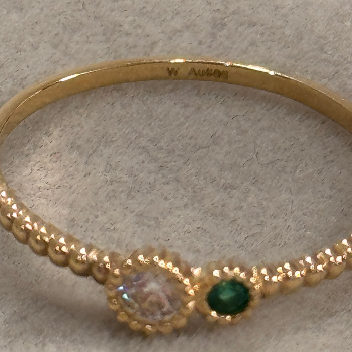 14K Yellow Gold 2-Stone Bezel Ring