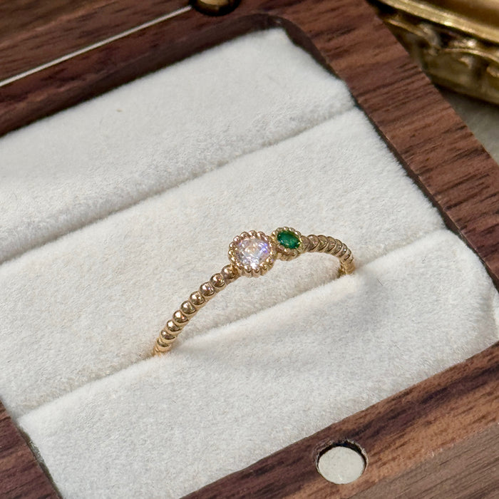 14K Yellow Gold 2-Stone Bezel Ring