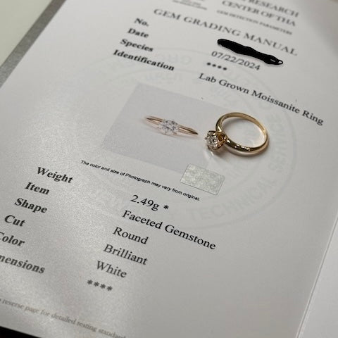 (PREORDER) 14K Yellow Gold 1.27ct Moissanite Wedding Solitaire Engagament Ring
