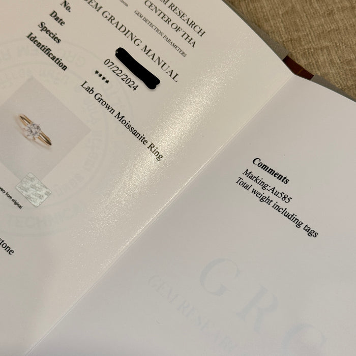 (PREORDER) 14K Yellow Gold 1.27ct Moissanite Wedding Solitaire Engagament Ring