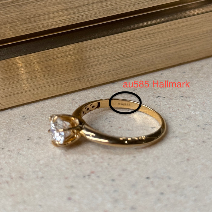 (PREORDER) 14K Yellow Gold 1.27ct Moissanite Wedding Solitaire Engagament Ring