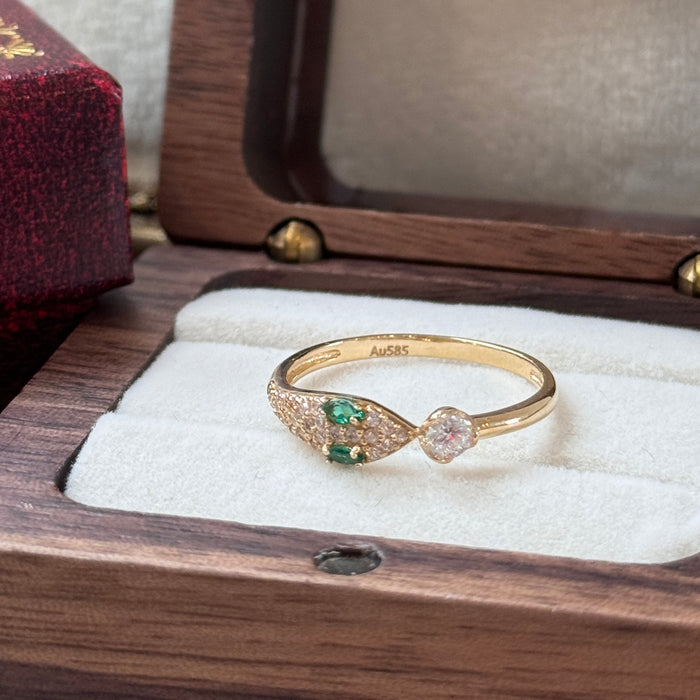 14K Yellow Gold Vintage Snake Design Ring