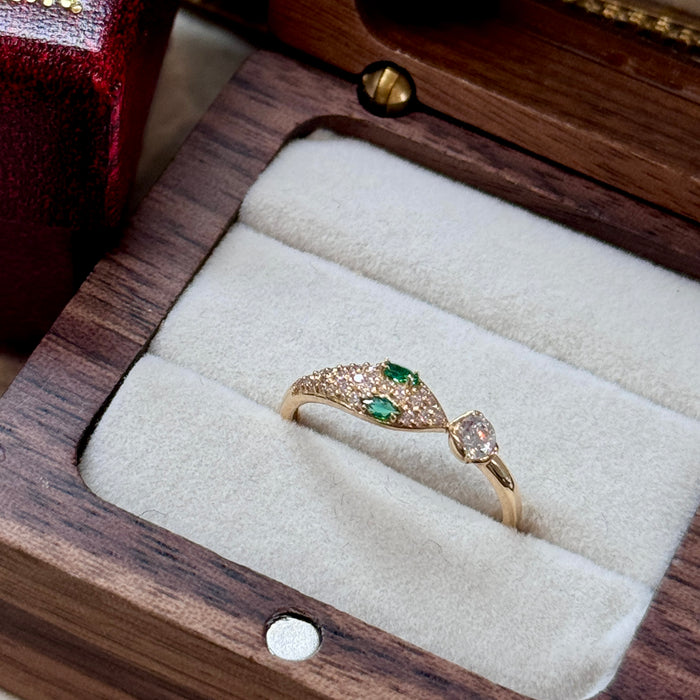 14K Yellow Gold Vintage Snake Design Ring
