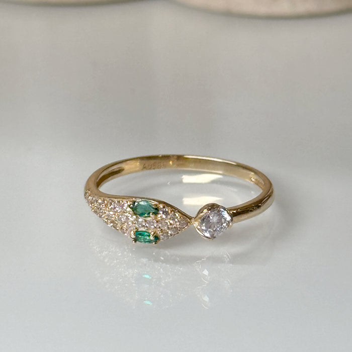 14K Yellow Gold Vintage Snake Design Ring