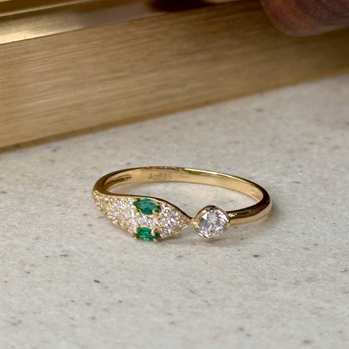 14K Yellow Gold Vintage Snake Design Ring