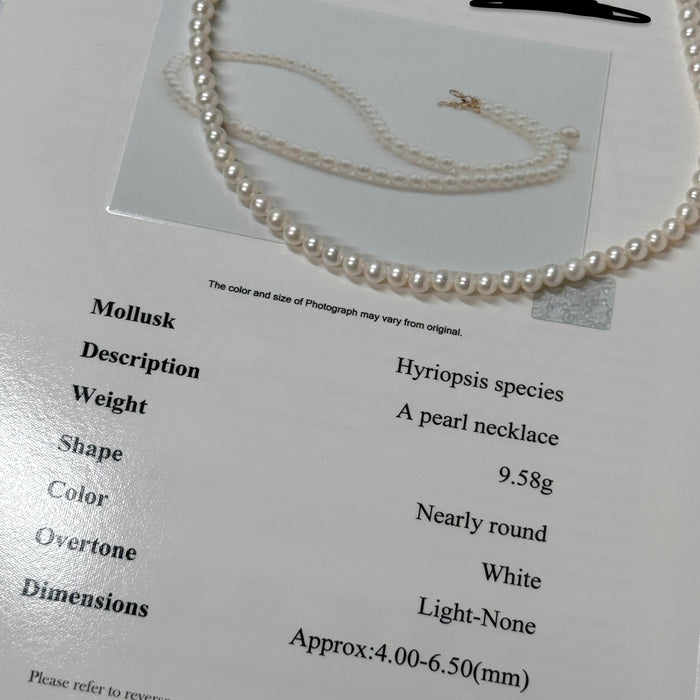 14K Yellow Gold Classic White Freshwater Non-bead Pearl Choker Necklace with GRC Certificate