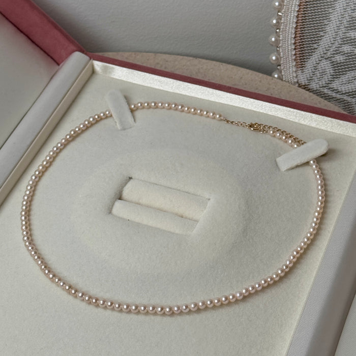 14K Yellow Gold Pink Tone Freshwater Non-bead Pearl Choker Necklace with GRC Certificate