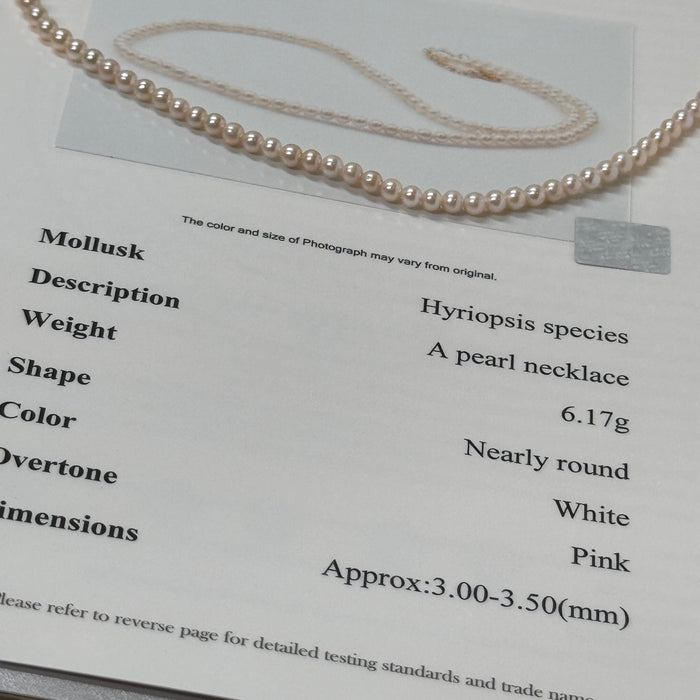14K Yellow Gold Pink Tone Freshwater Non-bead Pearl Choker Necklace with GRC Certificate