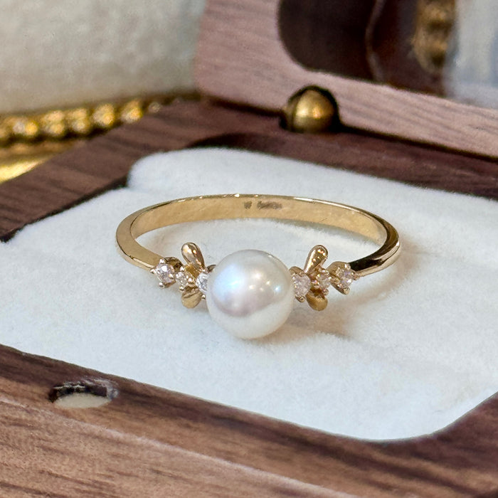 14K Yellow Gold Solitaire Design Freshwater Pearl Ring
