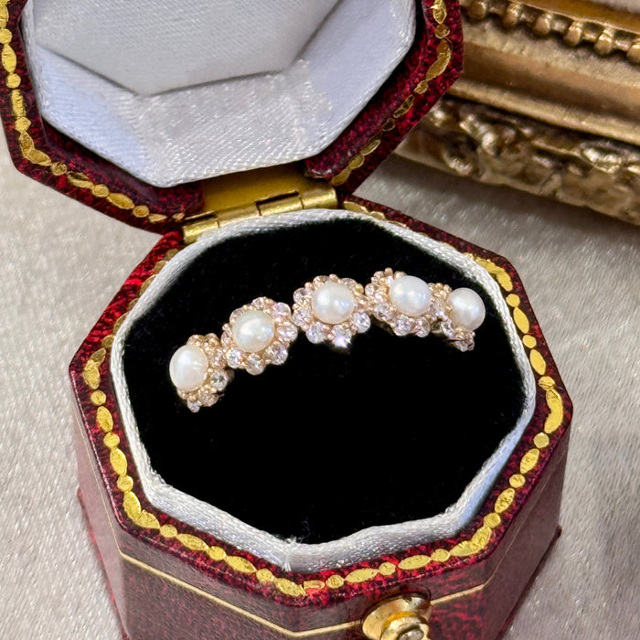 (PREORDER) 14K Yellow Gold Luxury Halo Design Freshwater Pearl Ring