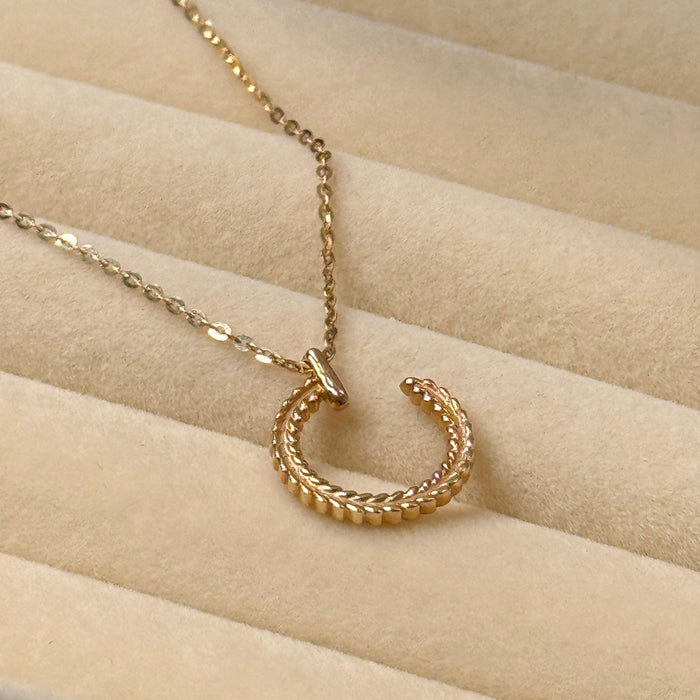 14K Yellow Gold Fashion Design C Women Necklace