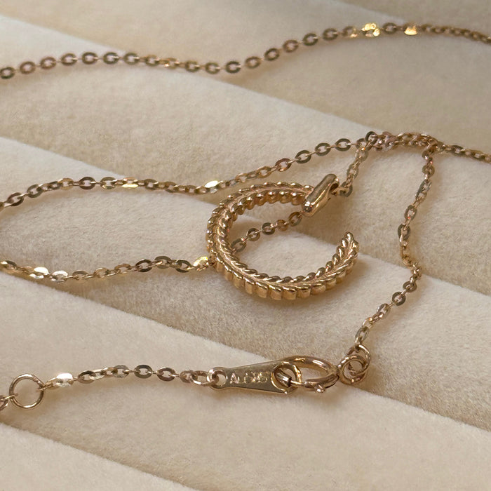 14K Yellow Gold Fashion Design C Women Necklace
