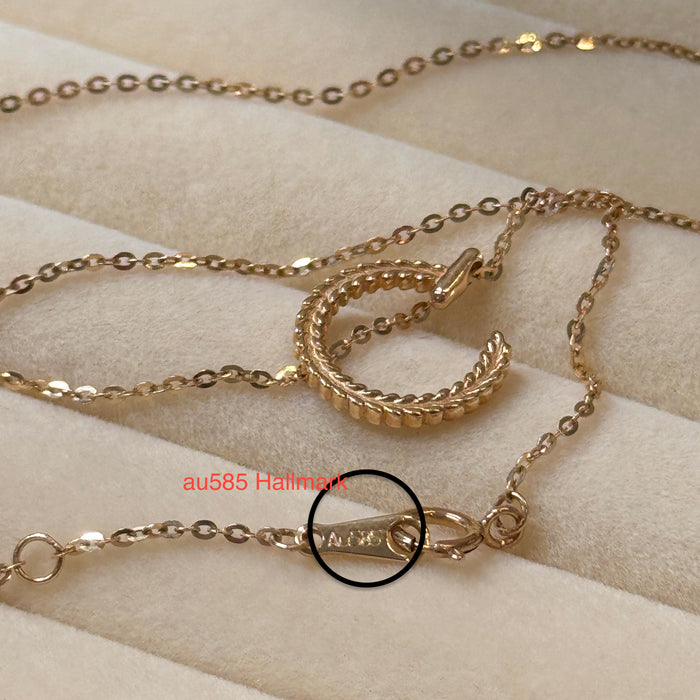14K Yellow Gold Fashion Design C Women Necklace