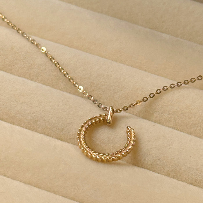 14K Yellow Gold Fashion Design C Women Necklace