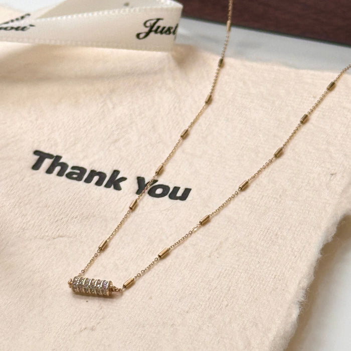 14K Yellow Gold Solid Gleam Bar Necklace