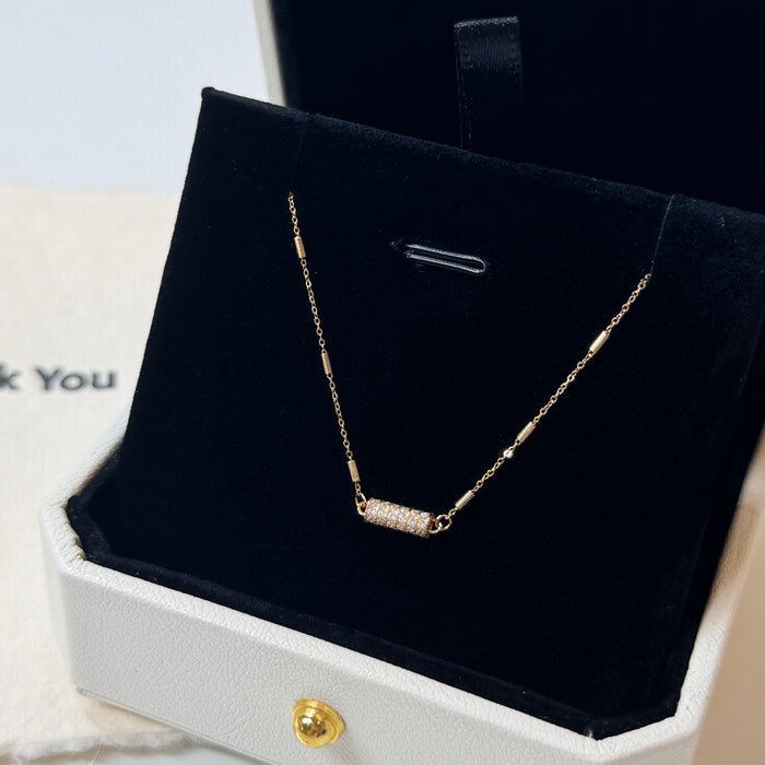 14K Yellow Gold Solid Gleam Bar Necklace