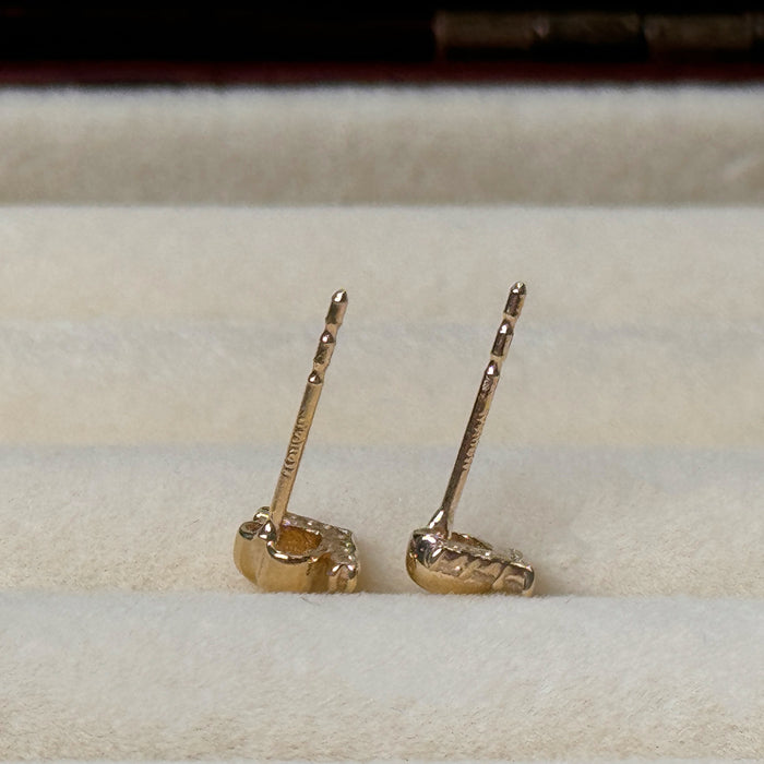10K Yellow Gold Love Design Stud Earring